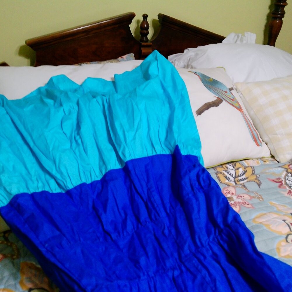 LONDON TIMES BLUE DRESS SIZE MED LONG PEASANT DRESS - Picture 4 of 5